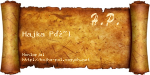 Hajka Pál névjegykártya